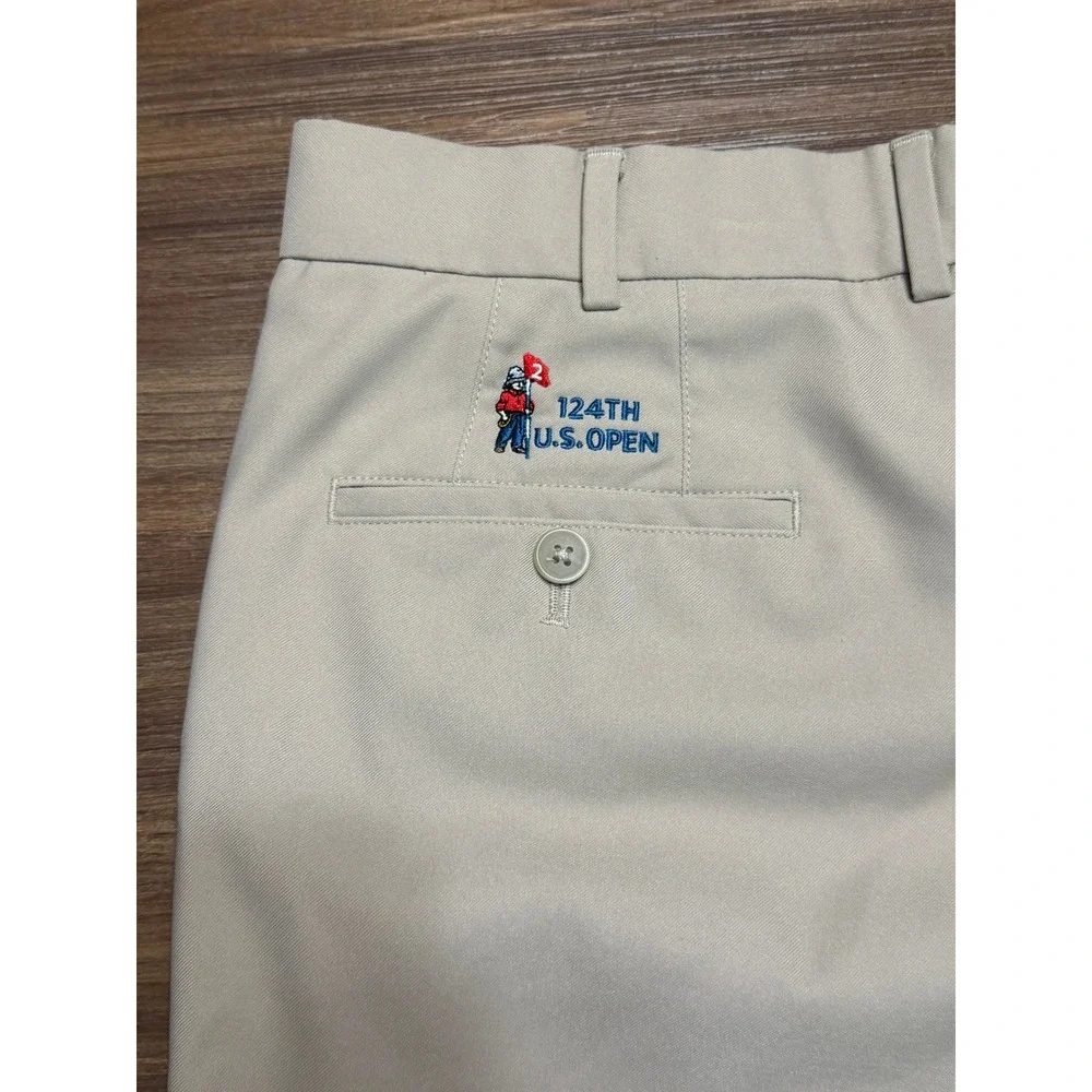 Peter Millar Salem Classic Performance Golf Shorts 124th U.S Open Khaki Sz 36